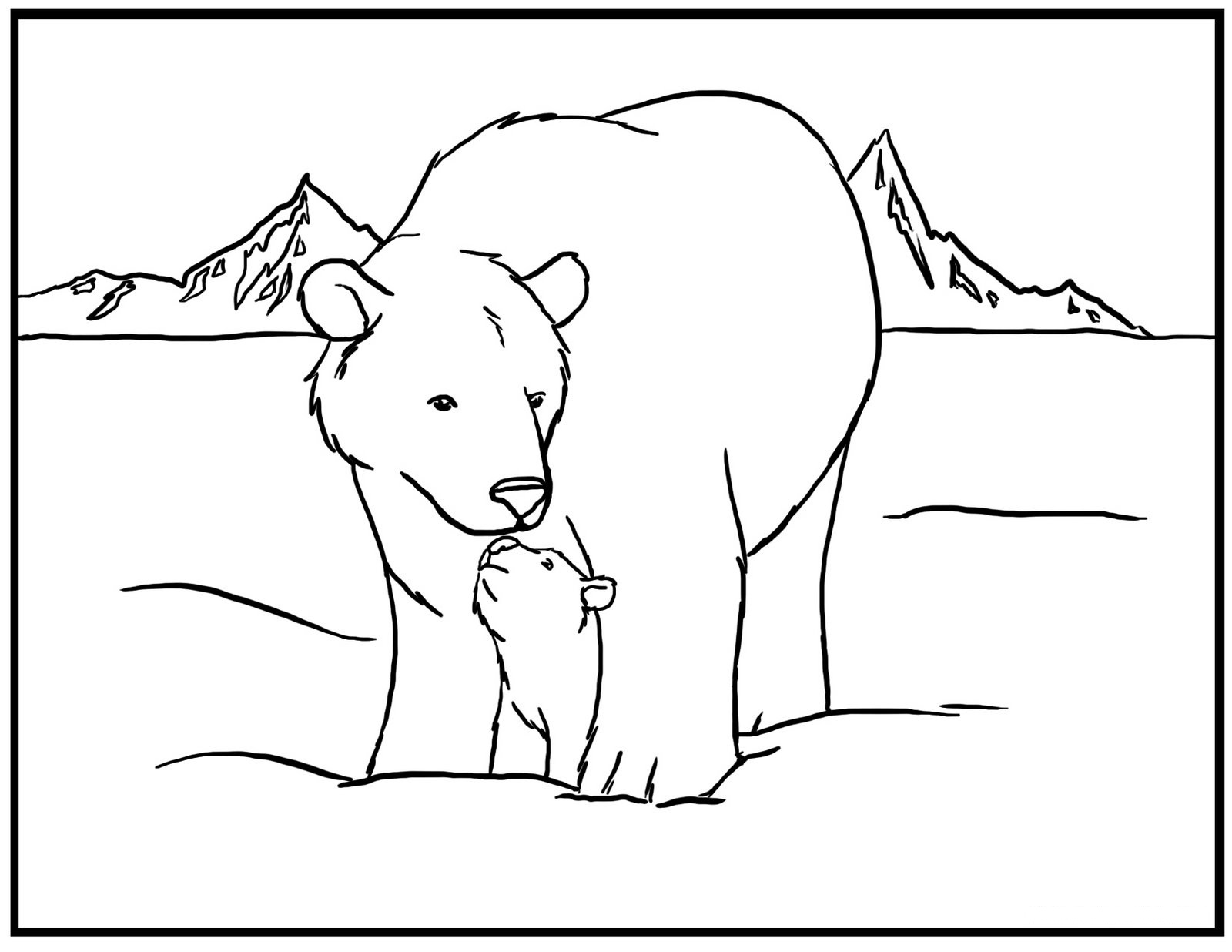 Polar Bear Coloring Pages Free