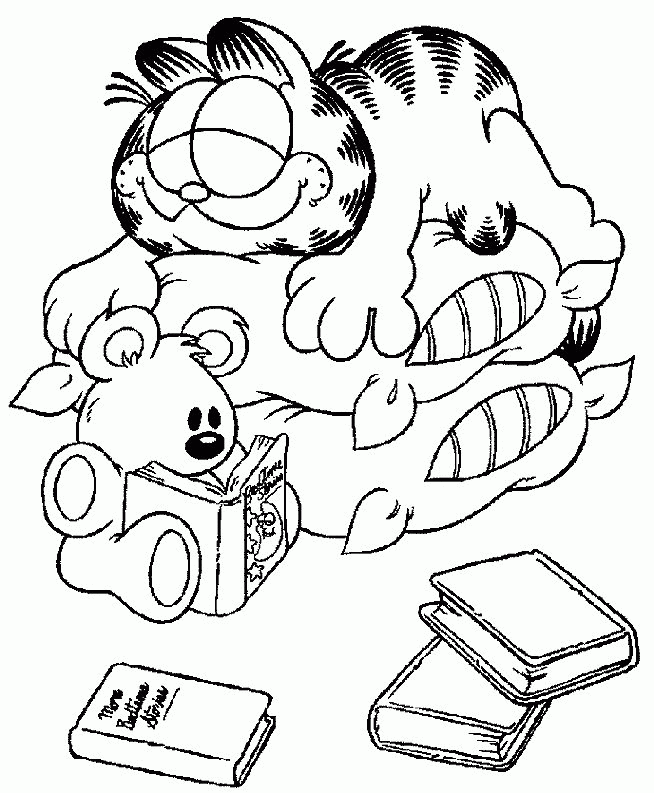 garfield and odie coloring pages for kids - photo #10