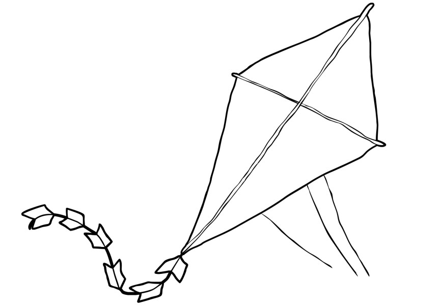 kite clipart free black and white - photo #46