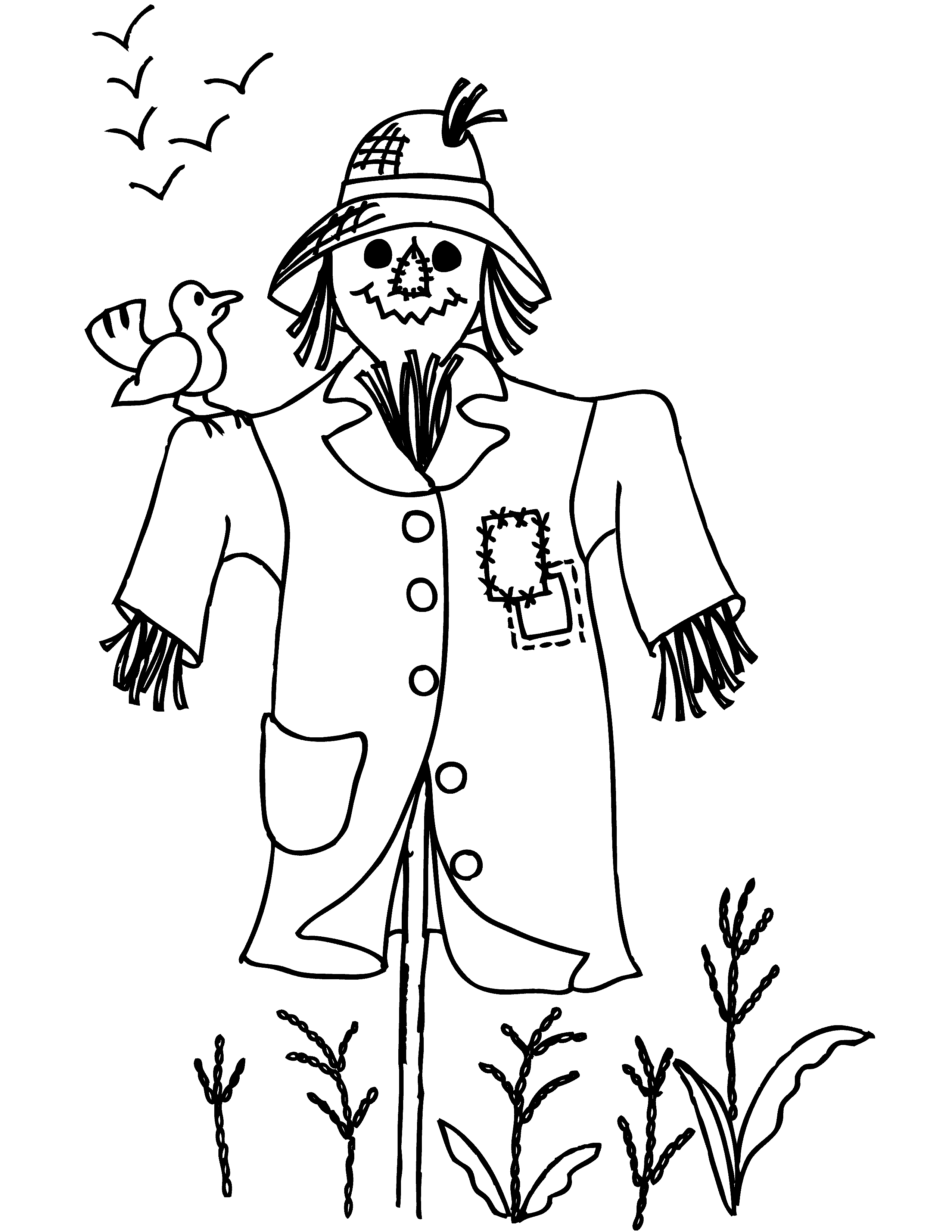 s is for scarecrow coloring pages - photo #5