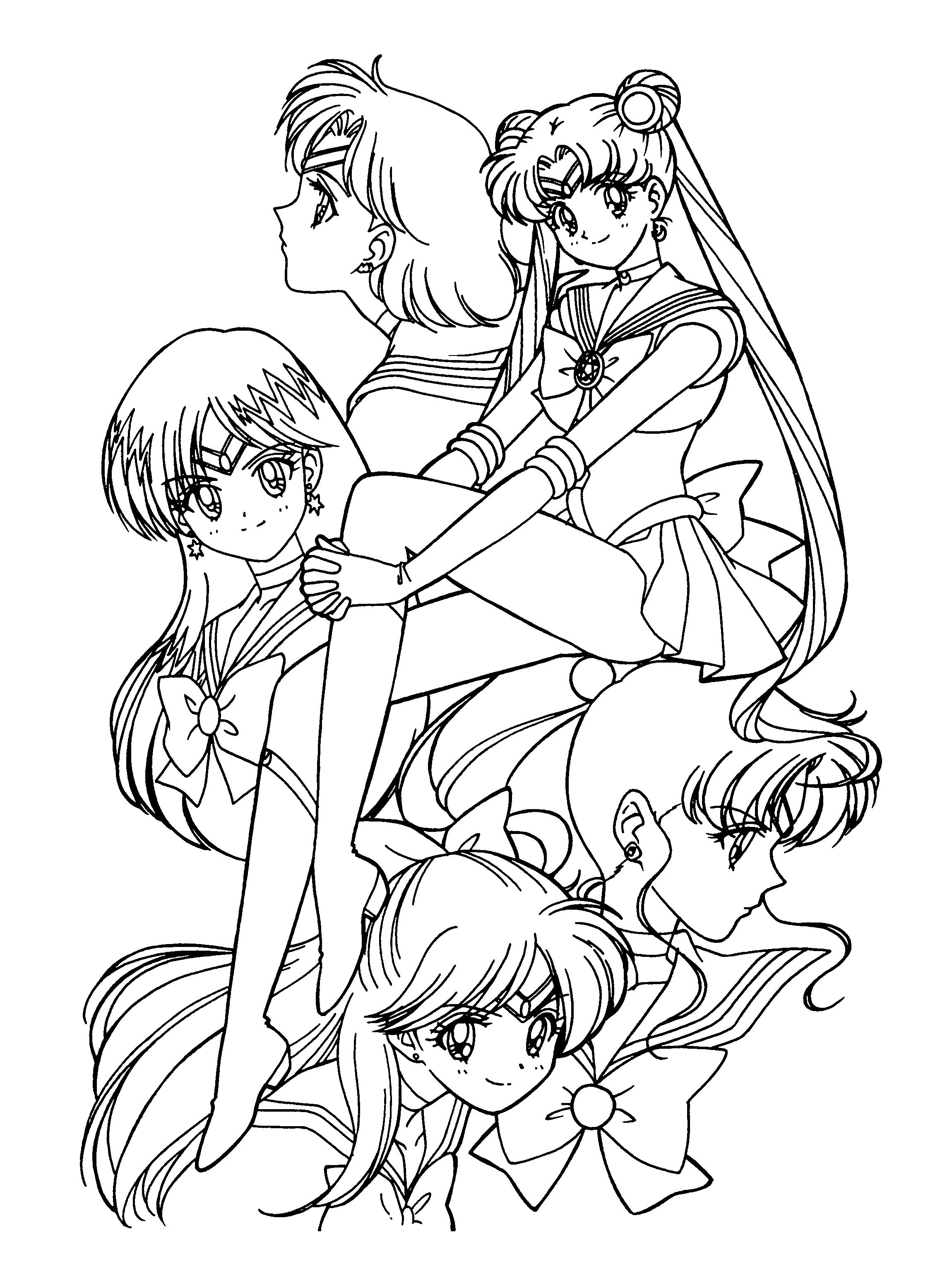 sailor moon all sailor scouts coloring pages - photo #40