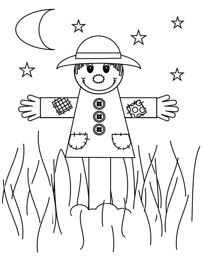 s is for scarecrow coloring pages - photo #13