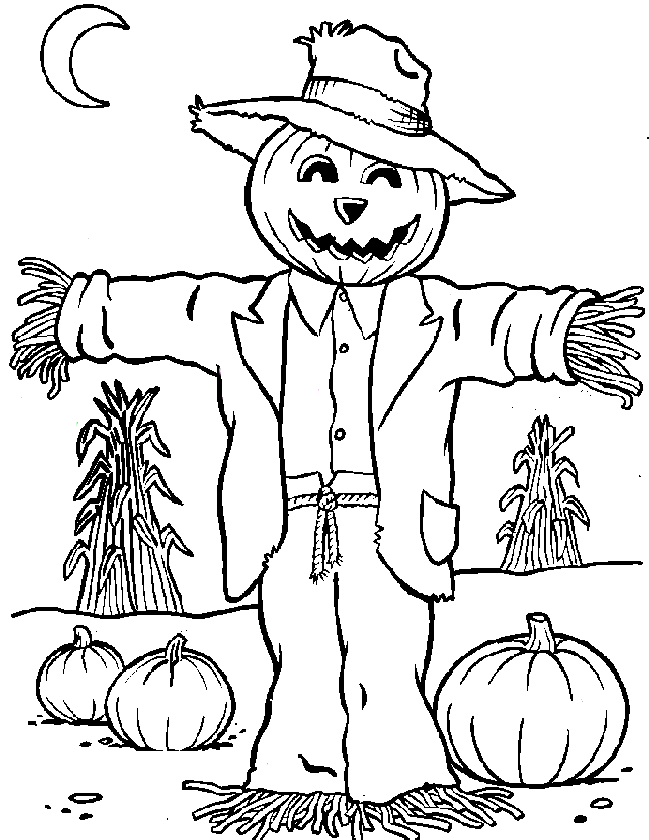 s is for scarecrow coloring pages - photo #2