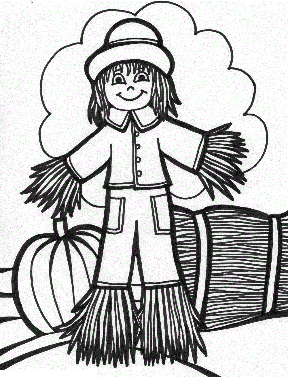 s is for scarecrow coloring pages - photo #38