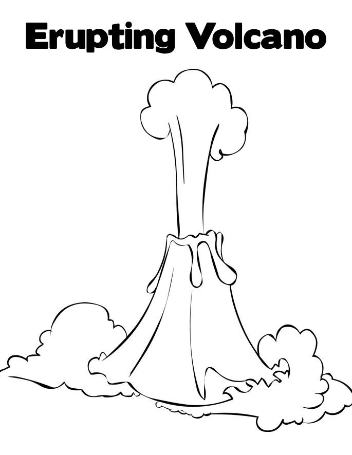 coloring pages volcano - photo #24