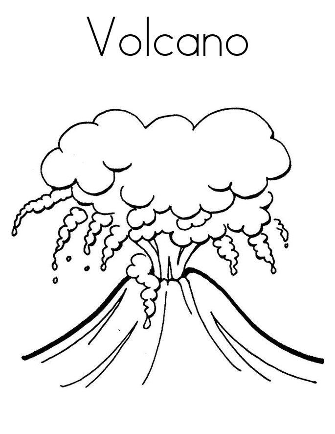 coloring pages volcano - photo #1