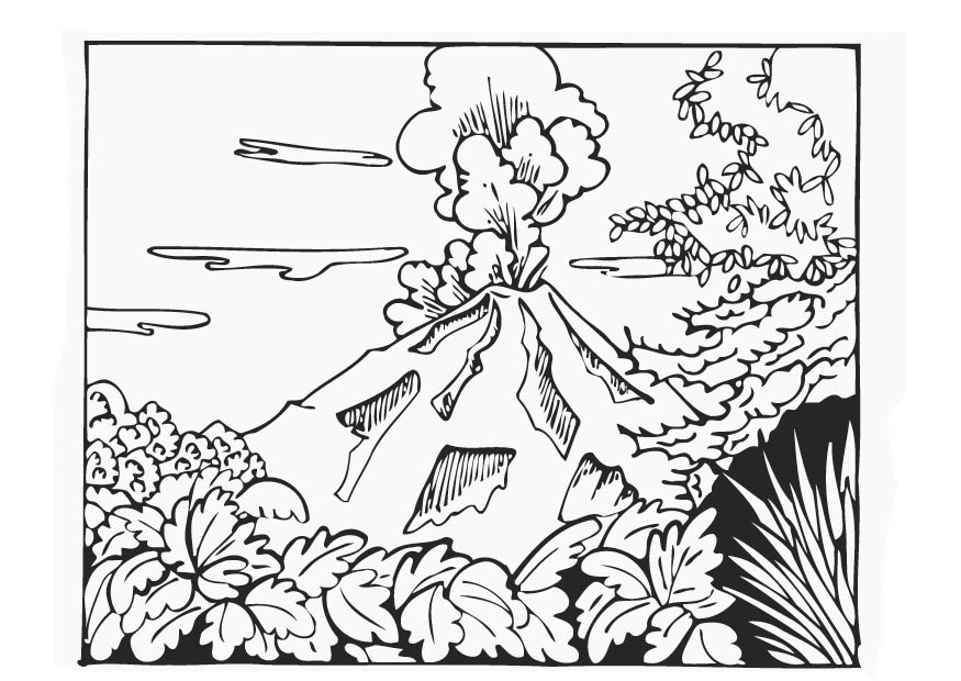 coloring pages volcano - photo #9