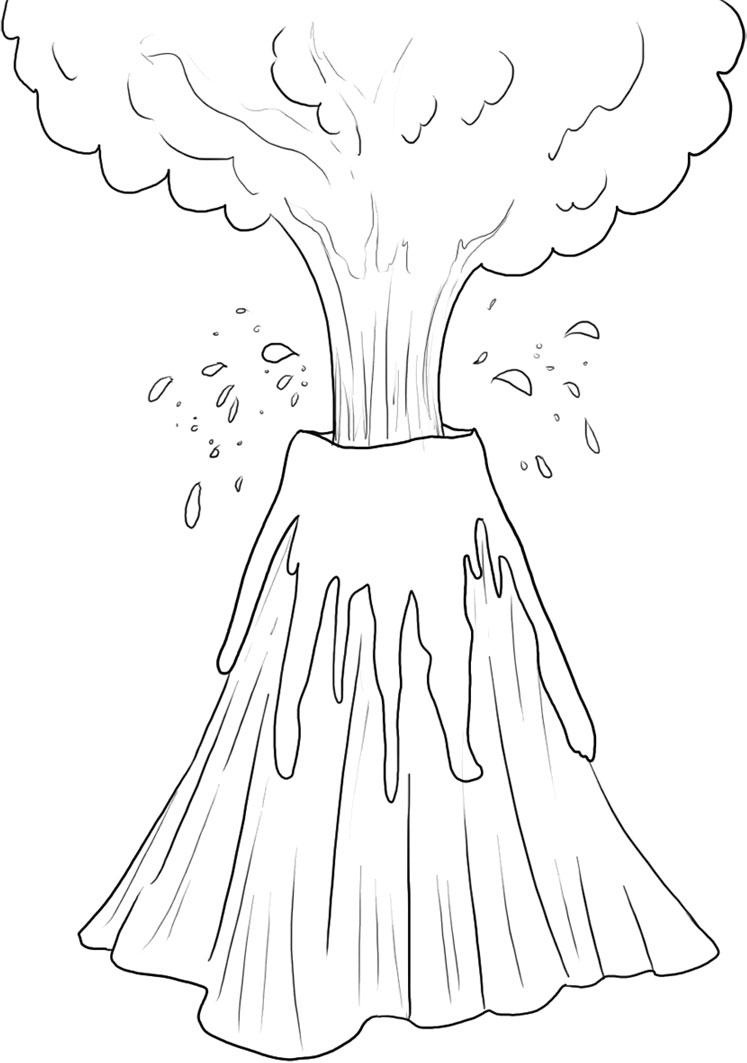 coloring pages volcano - photo #2