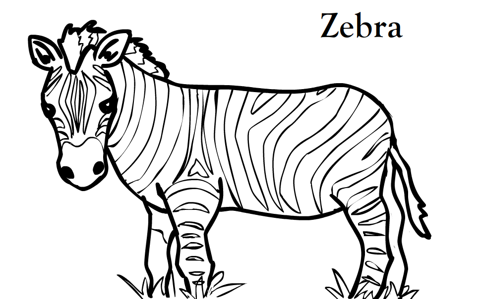 zebra pages for coloring - photo #5