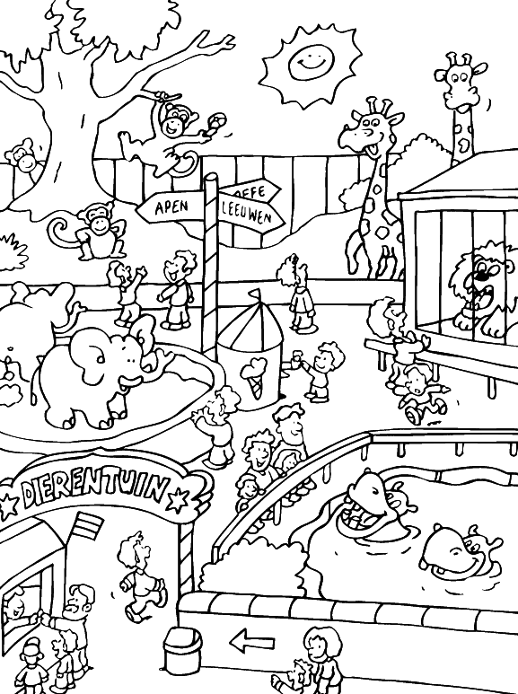 zoo images for coloring pages - photo #14