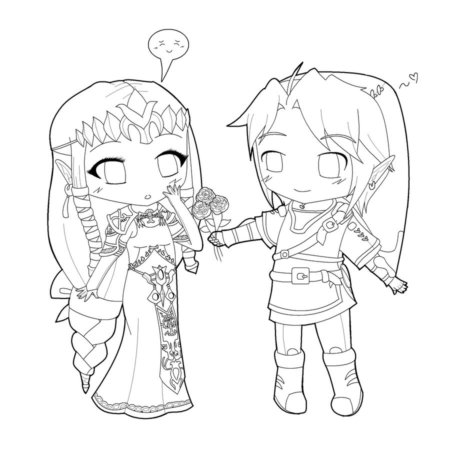 chibi couples coloring pages - photo #11