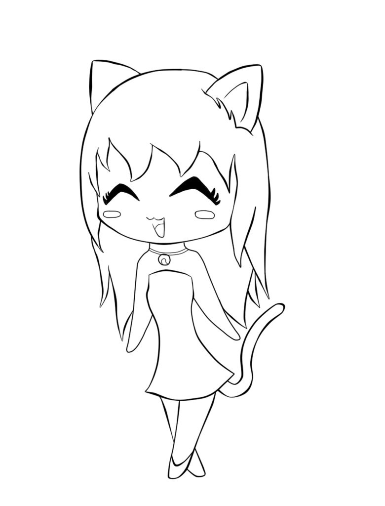 manga cat girl coloring pages - photo #35