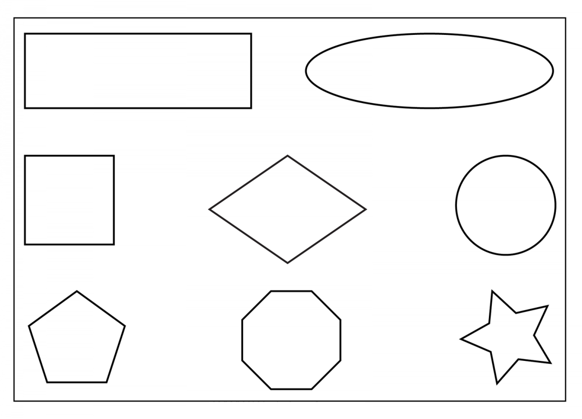 shapes coloring pages printable free - photo #5