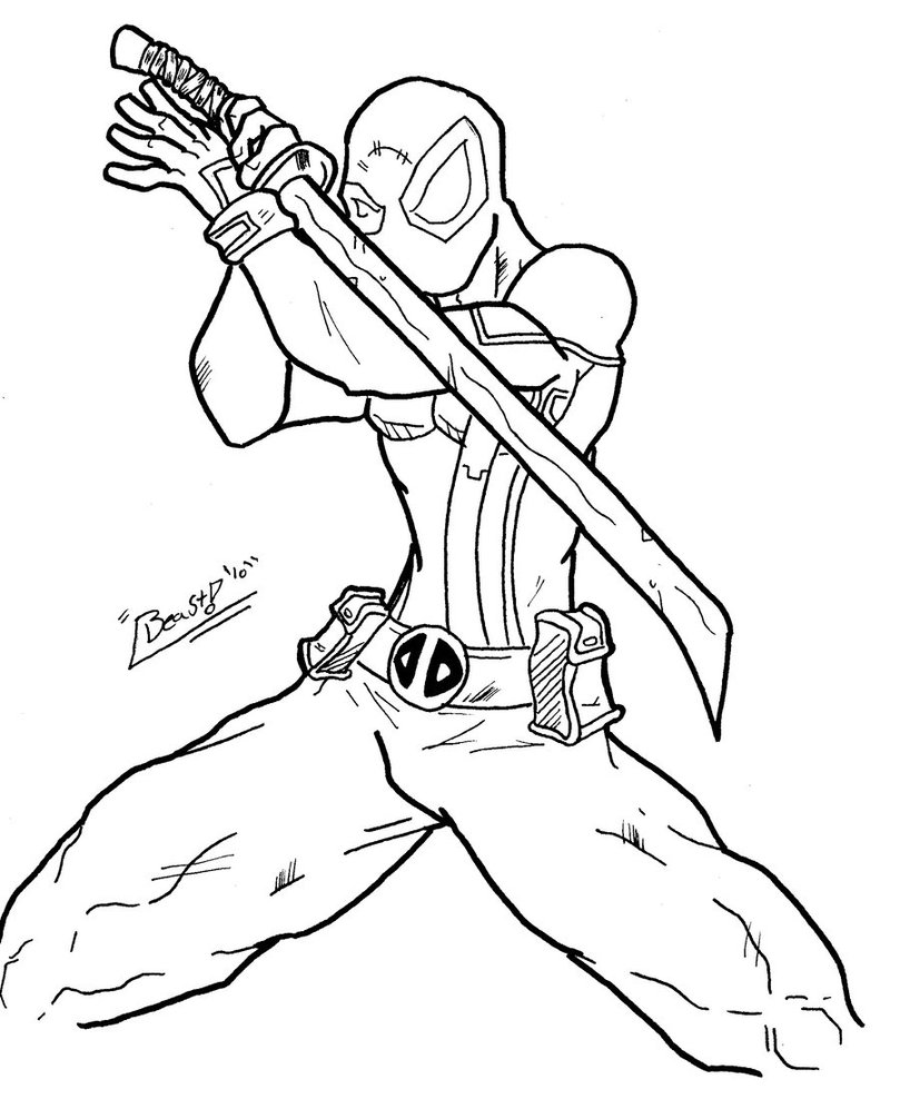 images of deadpool coloring pages - photo #24