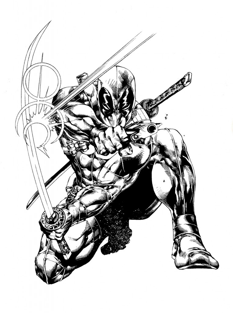 marvel deadpool coloring pages fight - photo #28