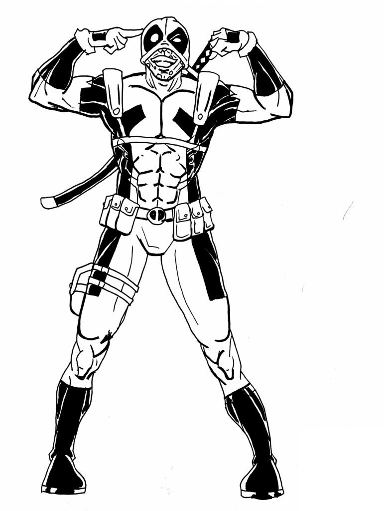 marvel deadpool coloring pages fight - photo #29