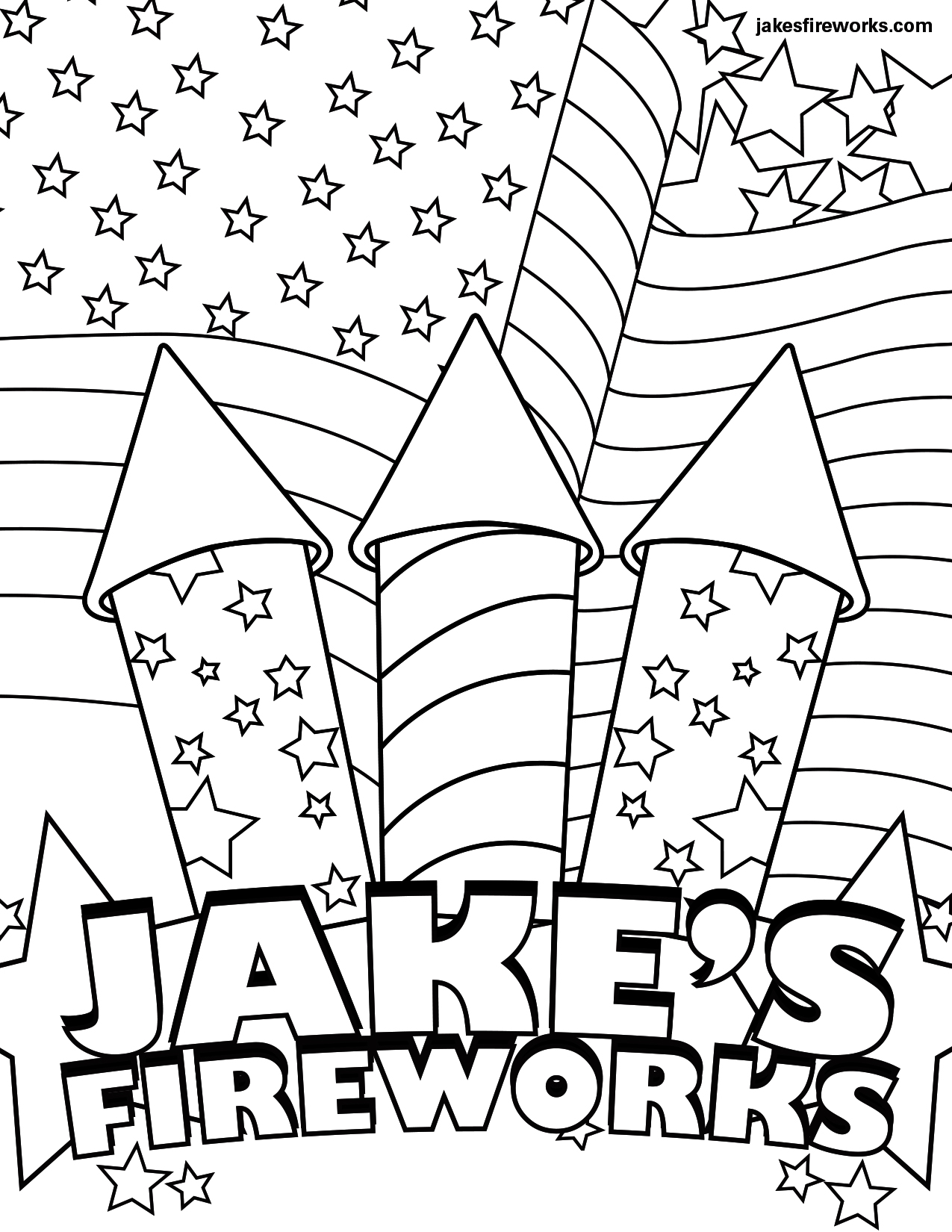 Free Coloring Pages of Fireworks