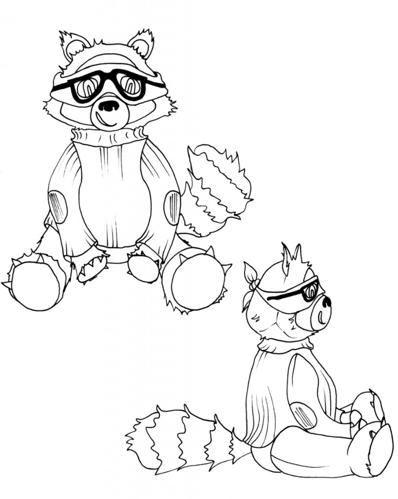 realistic raccoon coloring pages - photo #17