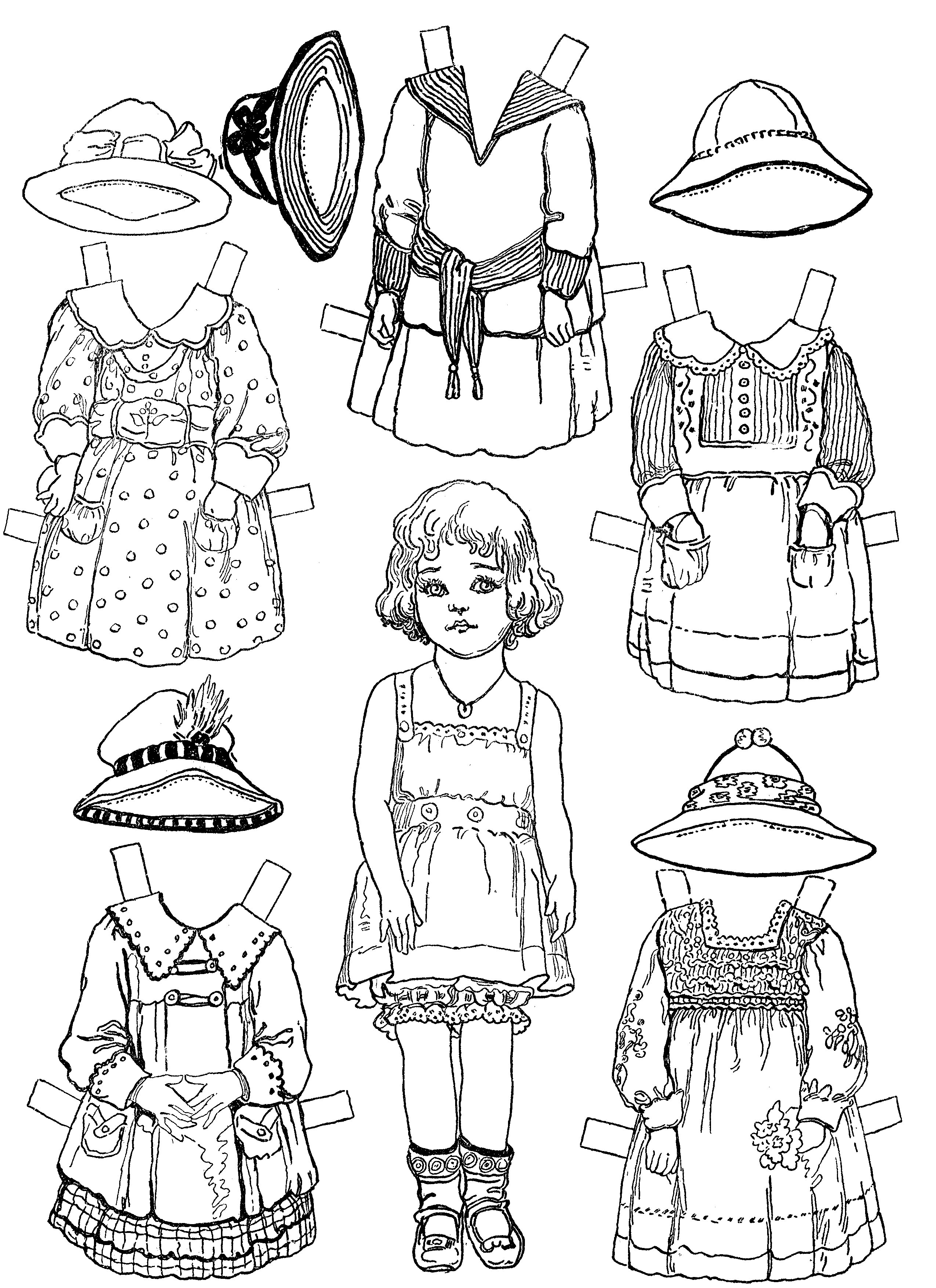 Paper Doll Coloring Pages For Kids