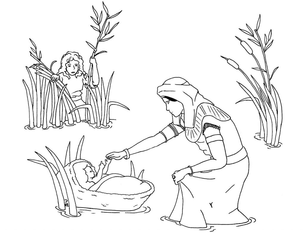 baby moses coloring pages free - photo #3