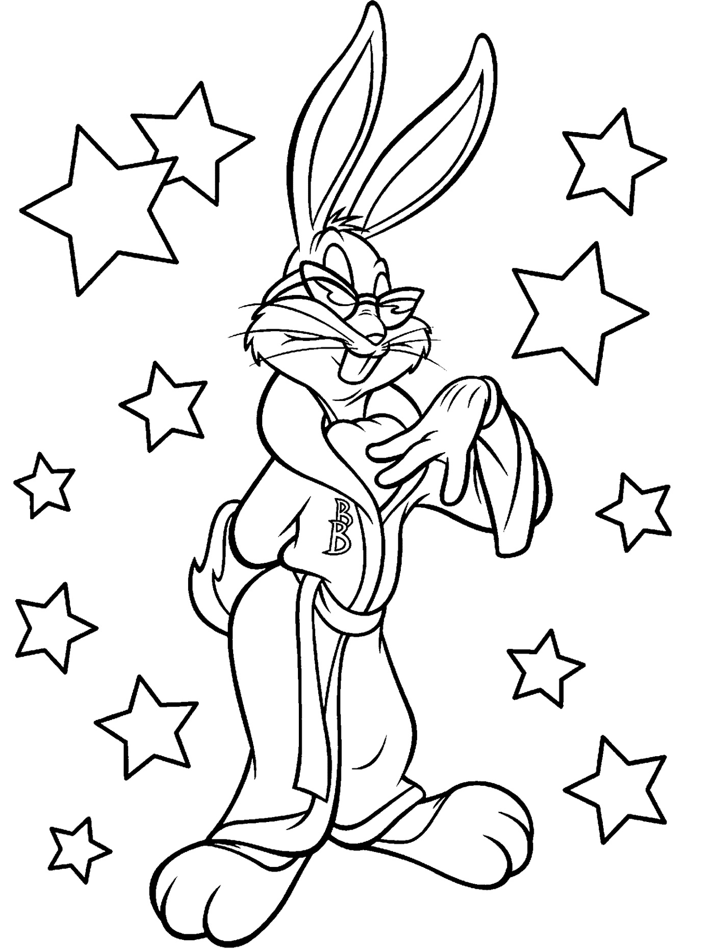 Cartoon Bugs Bunny Coloring Pages for Adult