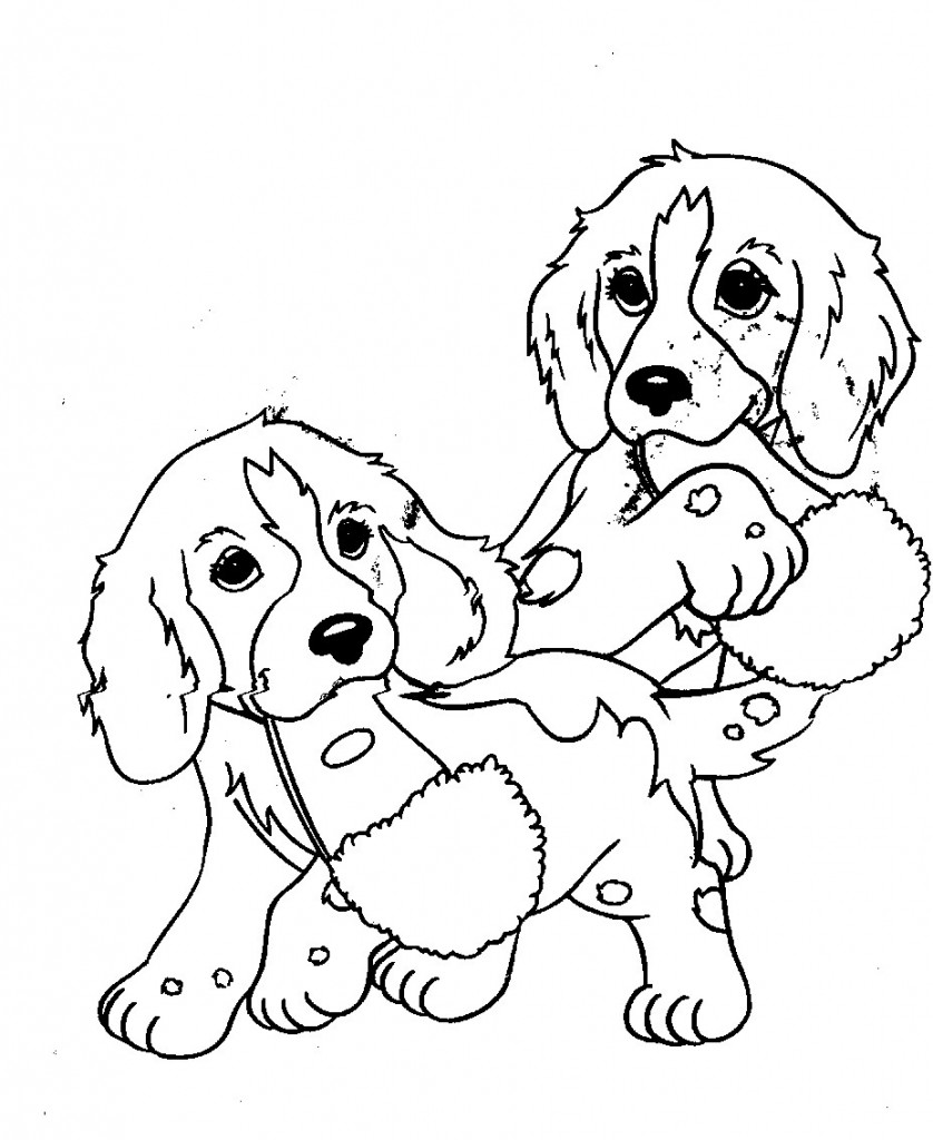 newborn puppy Colouring Pages