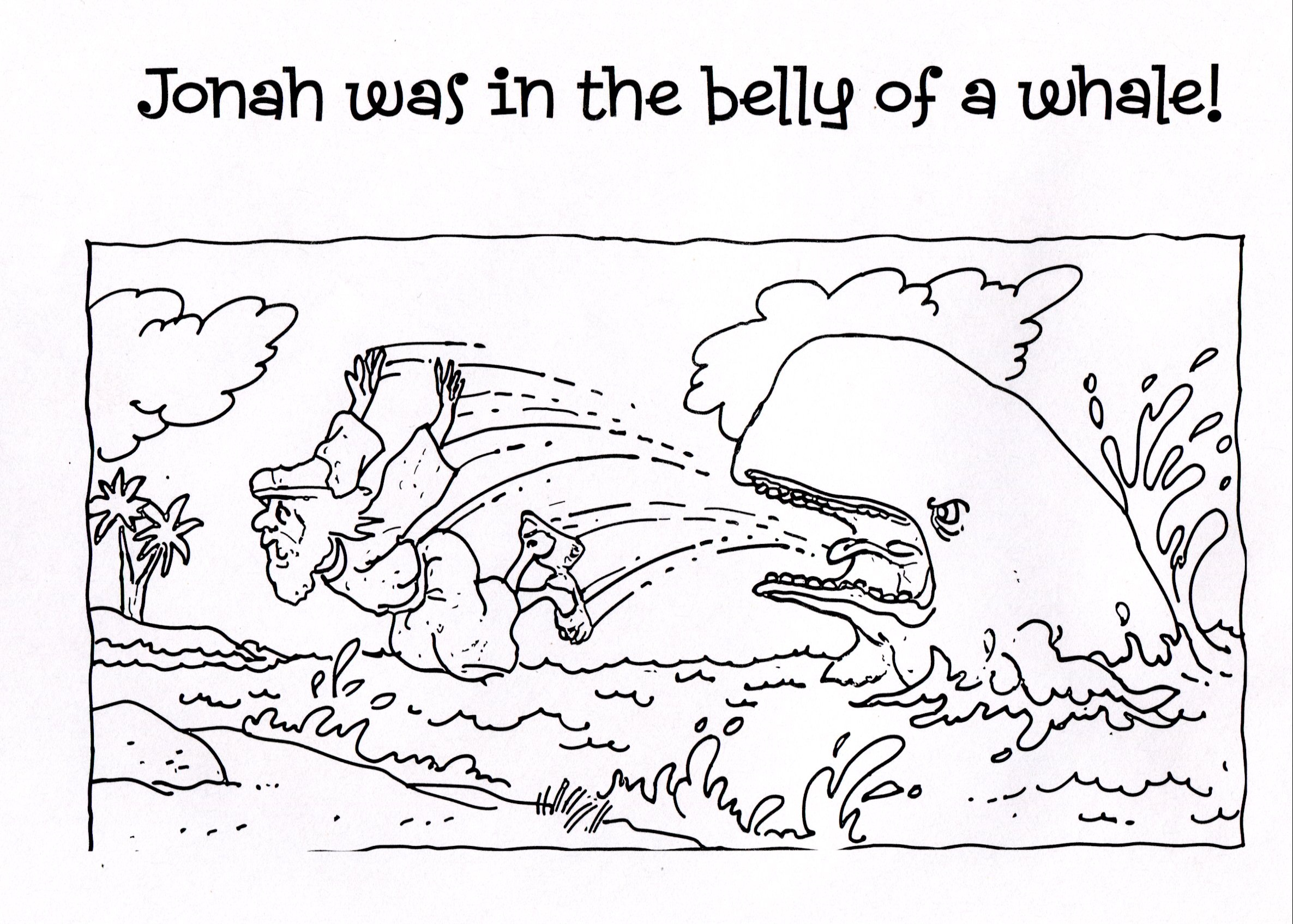 Jonah and The Whale Coloring Page