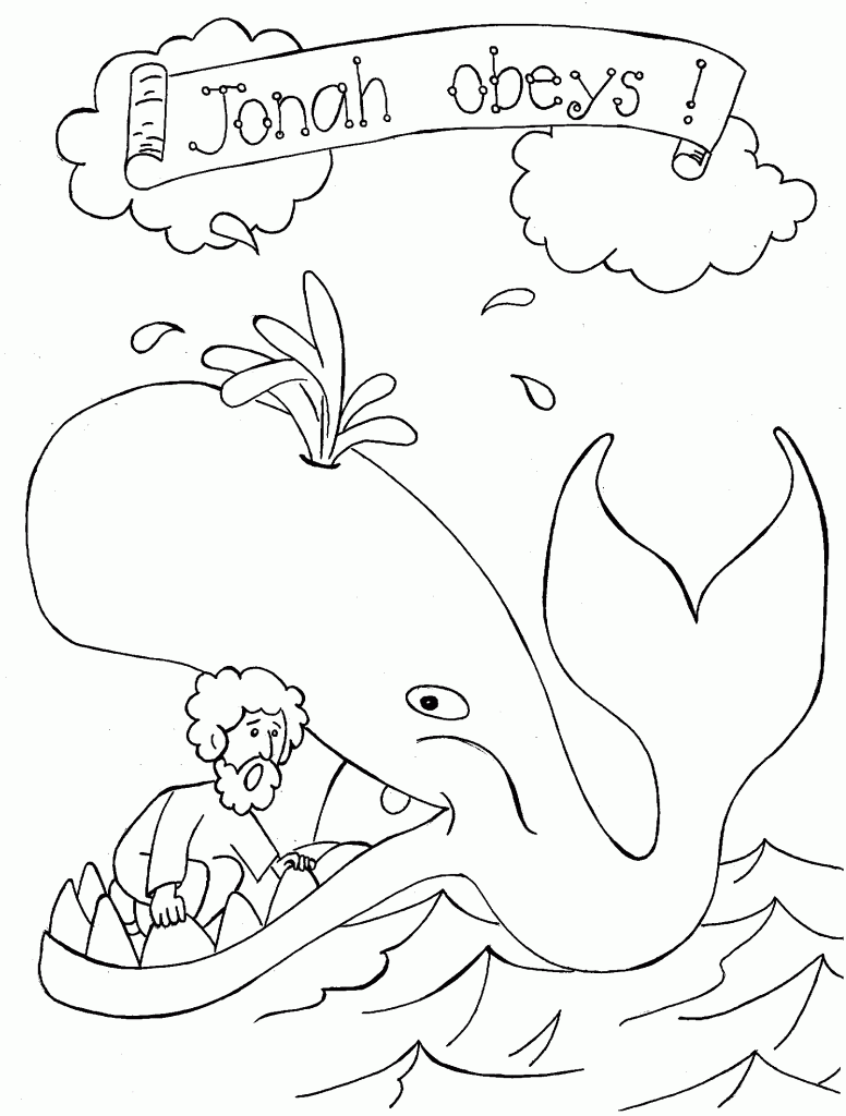 Free Jonah And The Whale Coloring Page