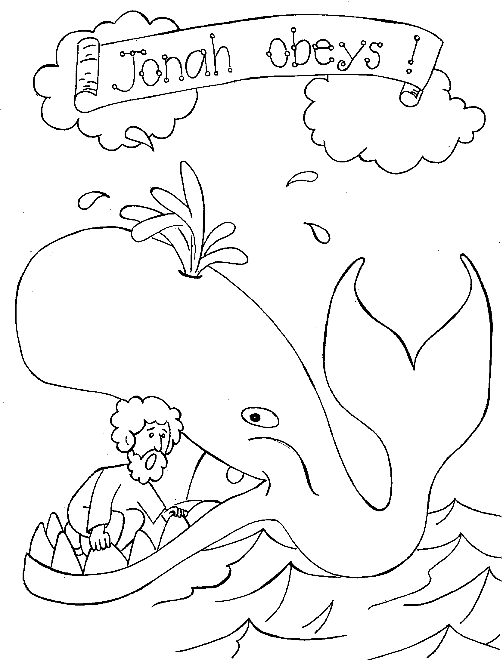 Free Printable Jonah and The Whale Coloring Pages For Kids