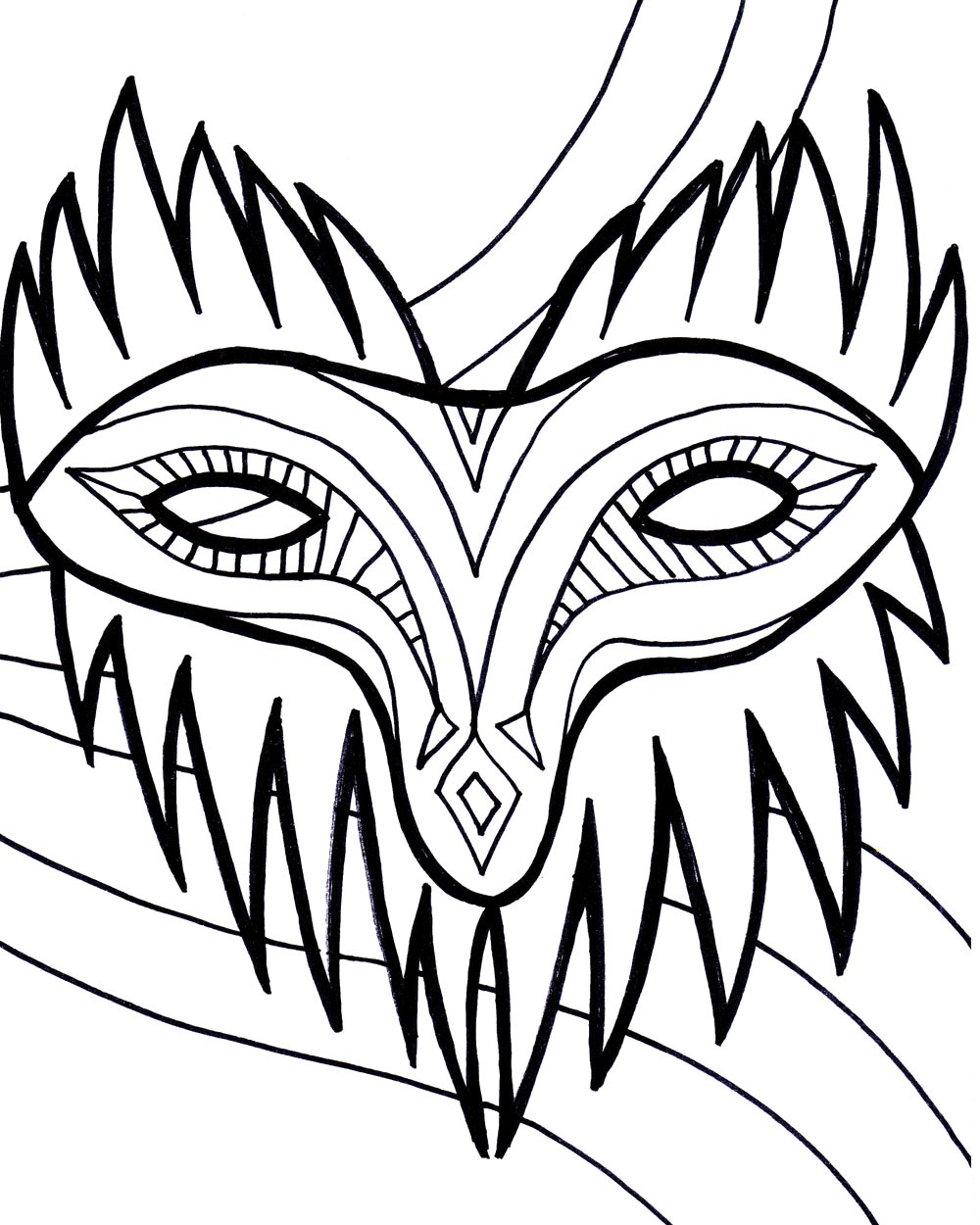 Free Printable Mardi Gras Mask Coloring Pages