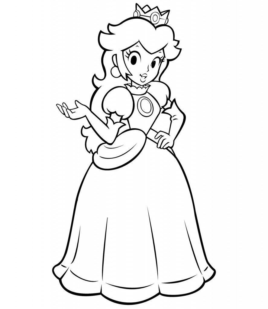 Free Princess Peach Coloring Pages For Kids