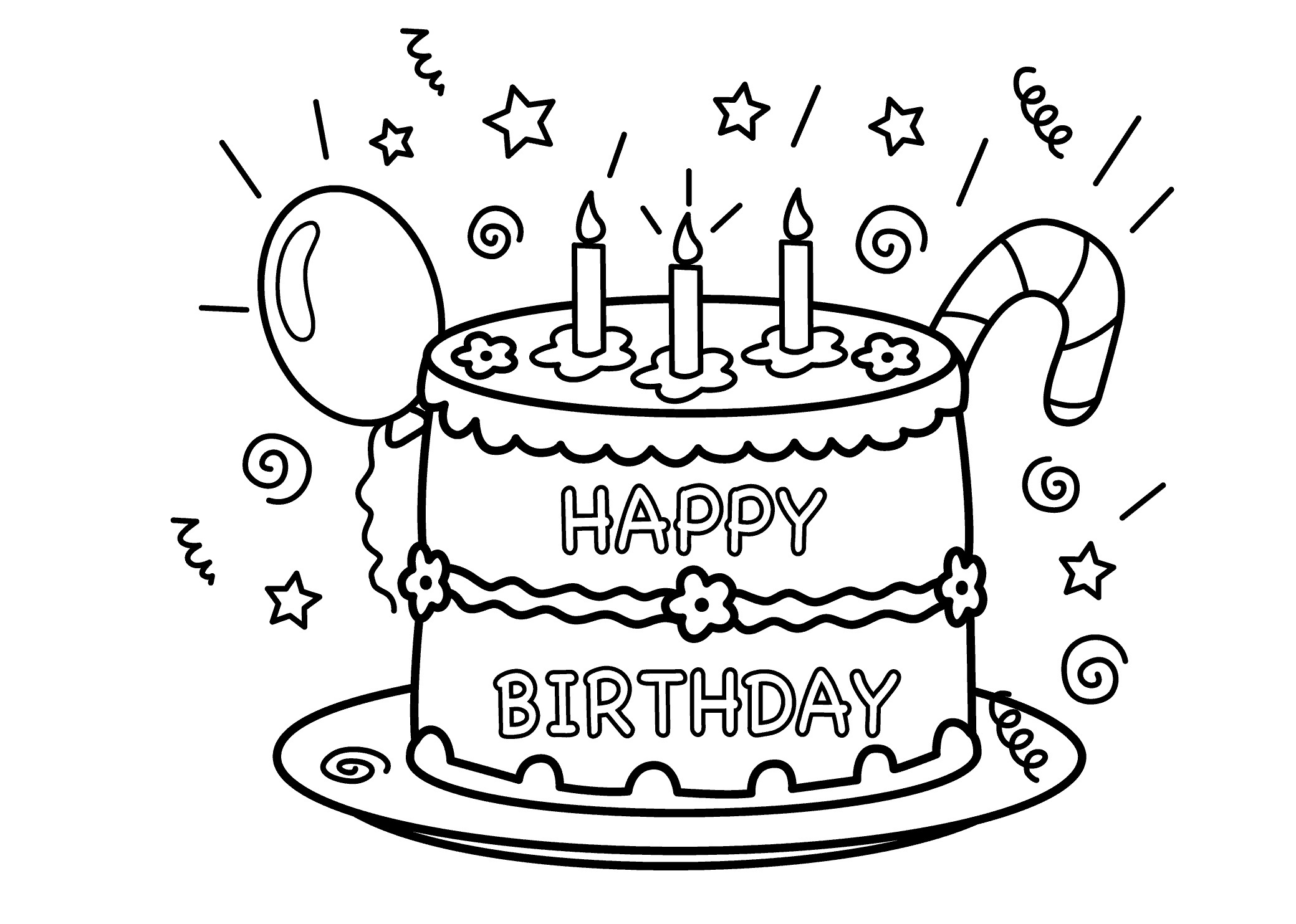 birthday cake pictures coloring pages - photo #8