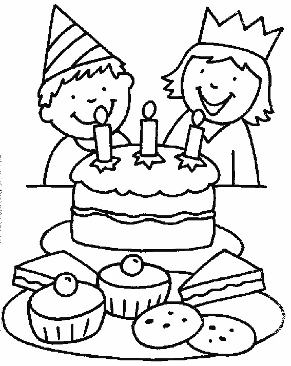 birthday cake pictures coloring pages - photo #44