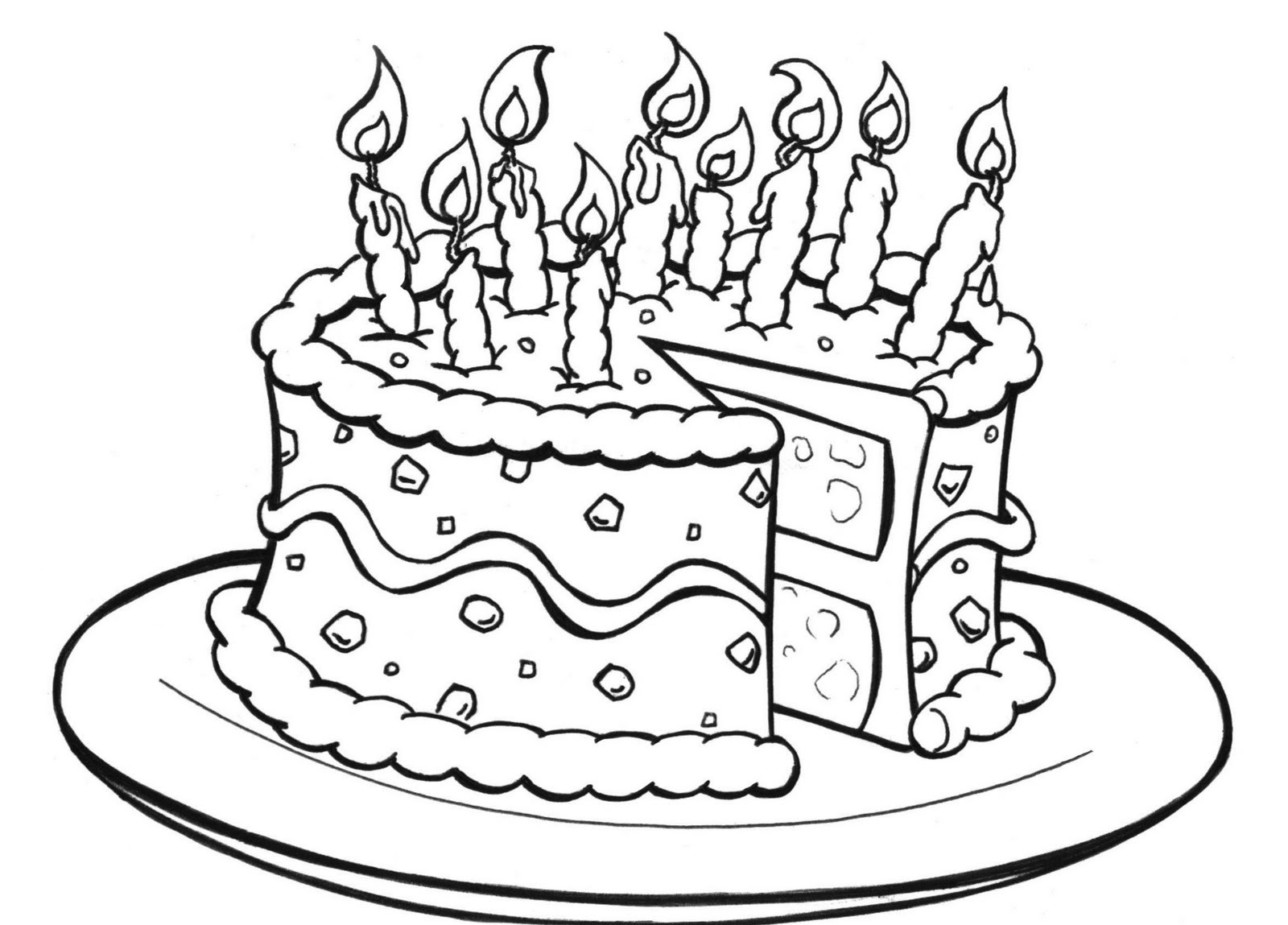 birthday cake pictures coloring pages - photo #2