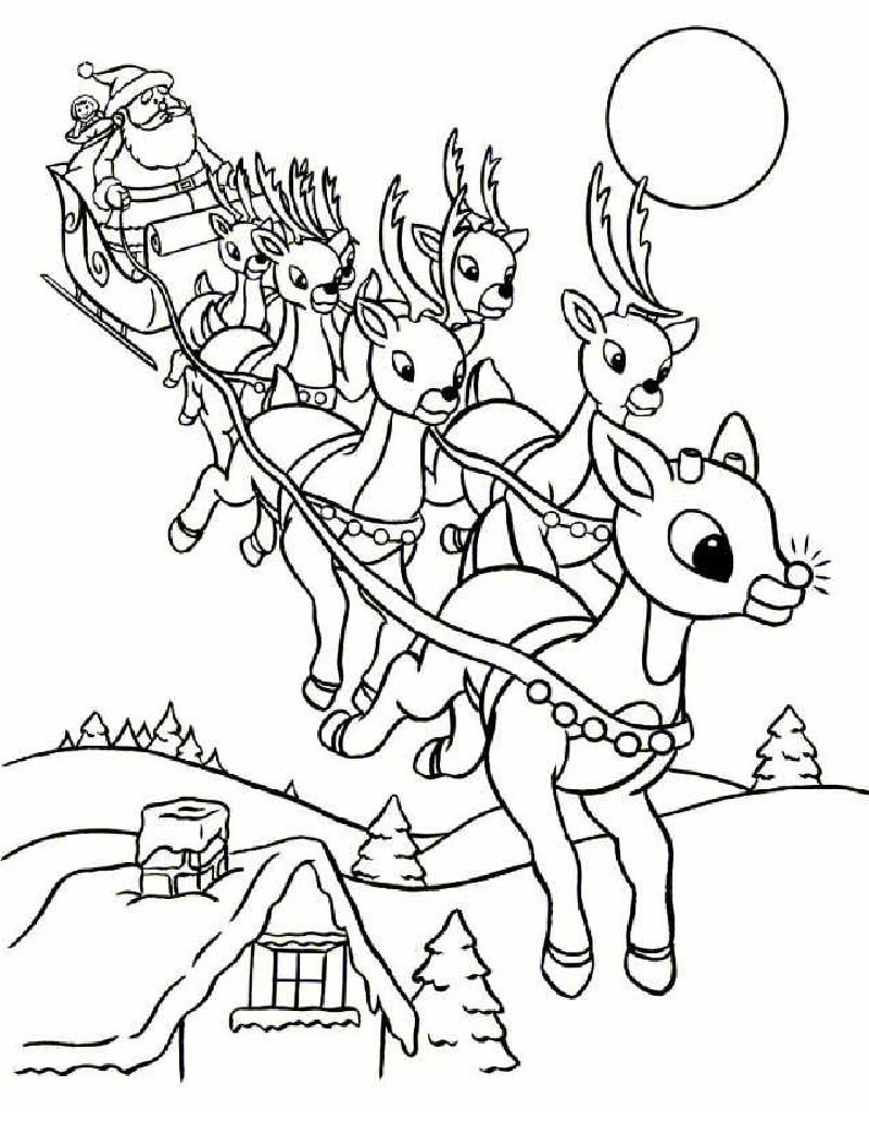 Christmas Rudolph Coloring Pages