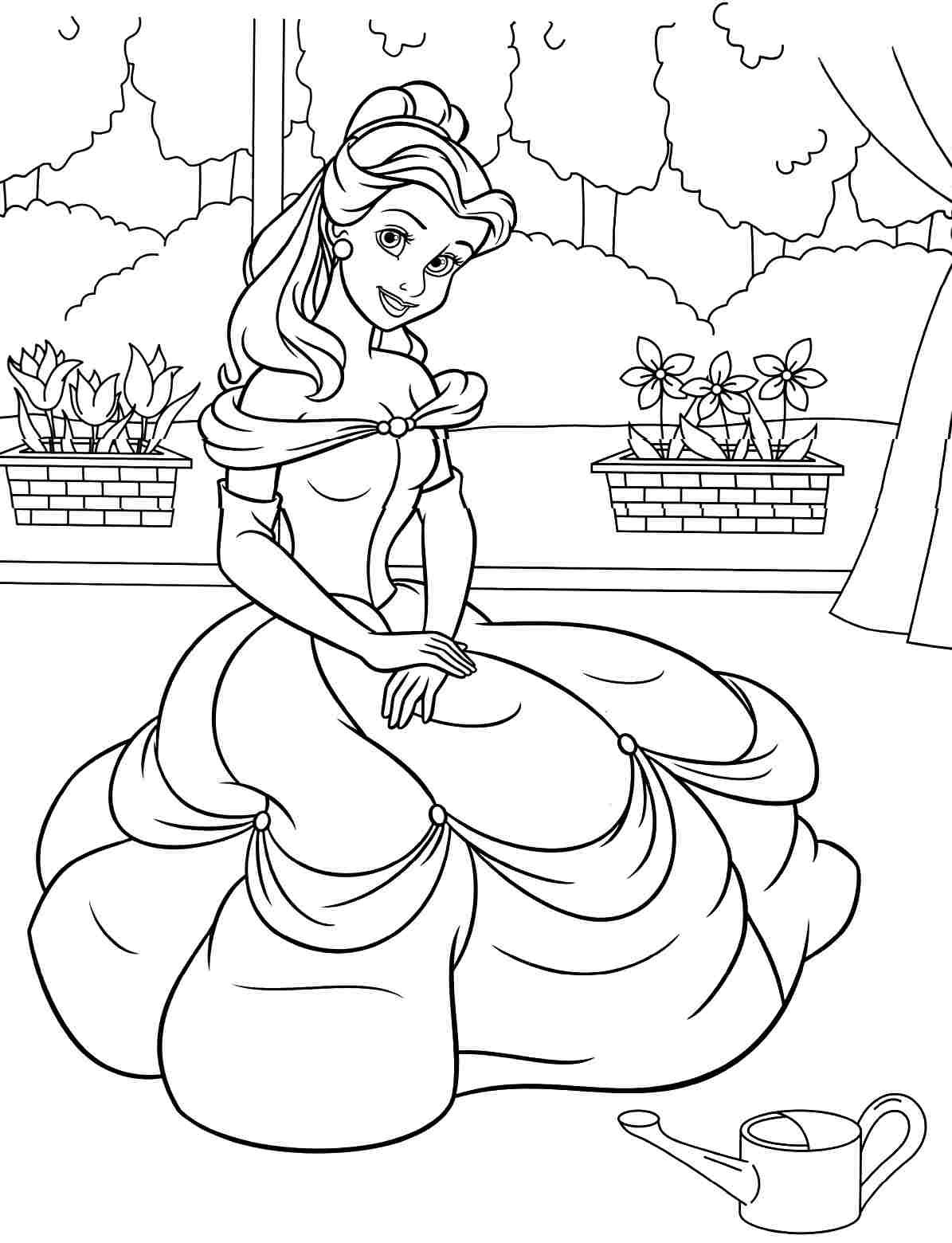 Printable Belle Coloring Pages