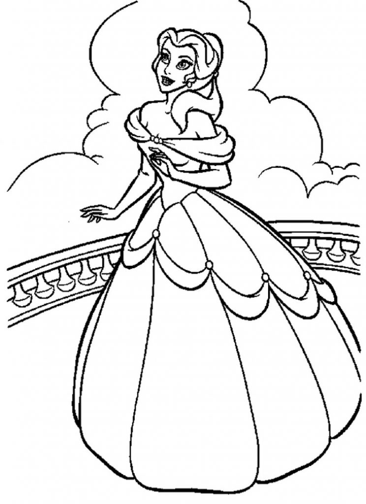 coloring belle princess disney printable coloringpages sheets