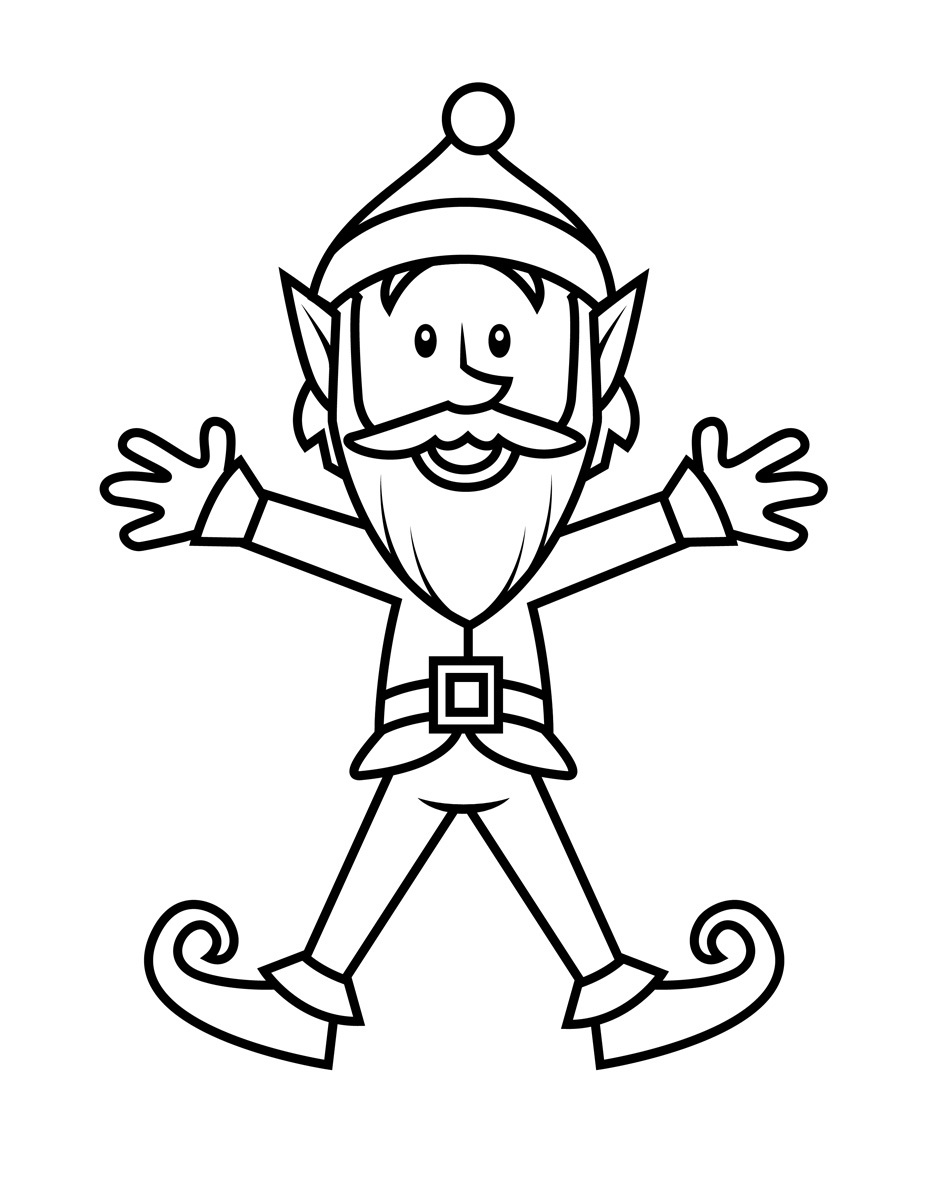 elf clipart black and white - photo #10