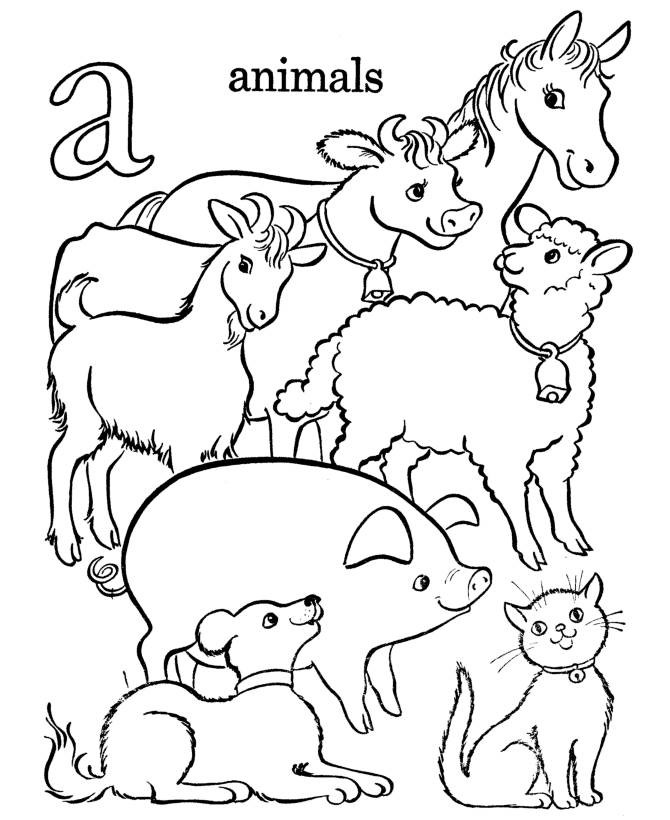 Free coloring pages of preschool farm animals