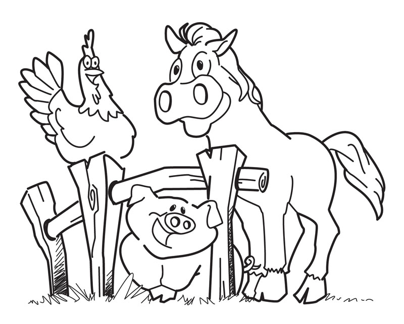 images of farm animal coloring pages - photo #4