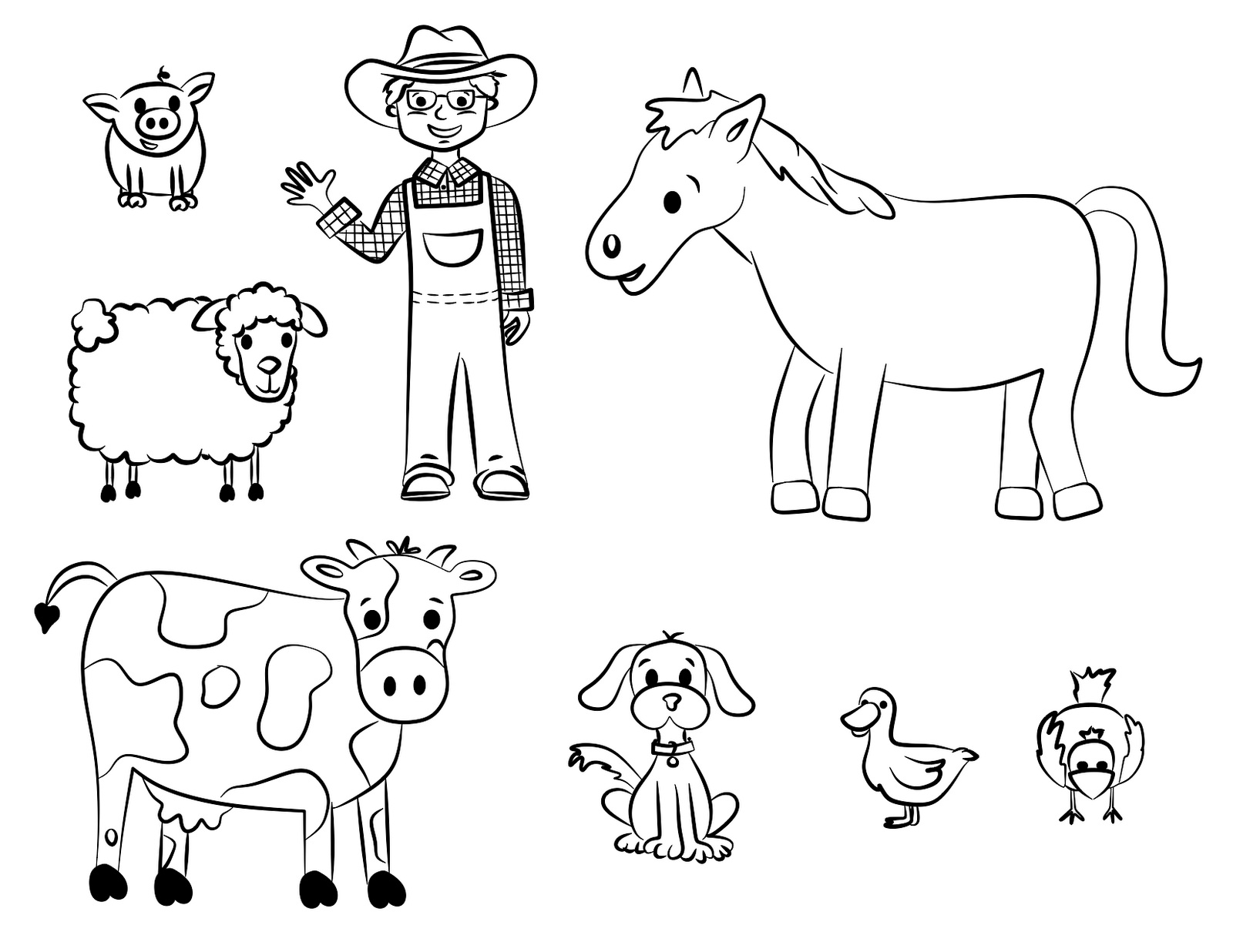 images of farm animal coloring pages - photo #1