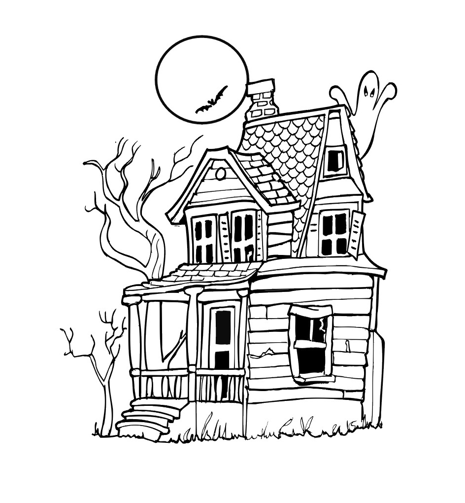 Free Printable Haunted House Coloring Pages For Kids