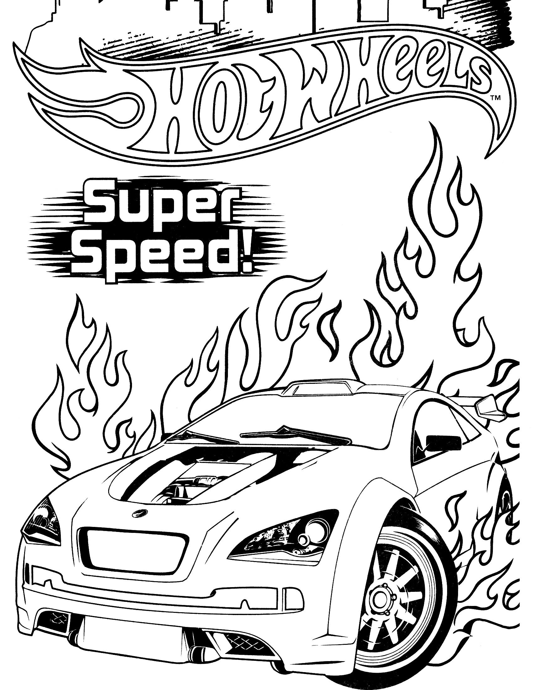 hot wheel coloring page