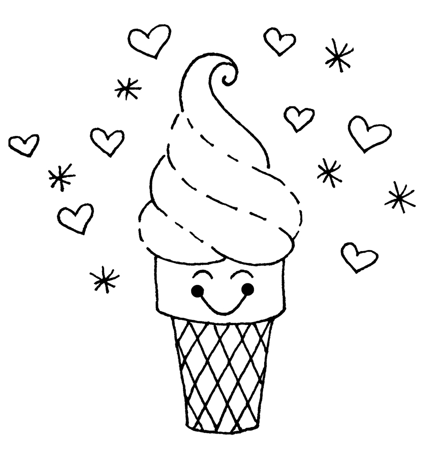 ice cream coloring pages for kids printable - photo #3