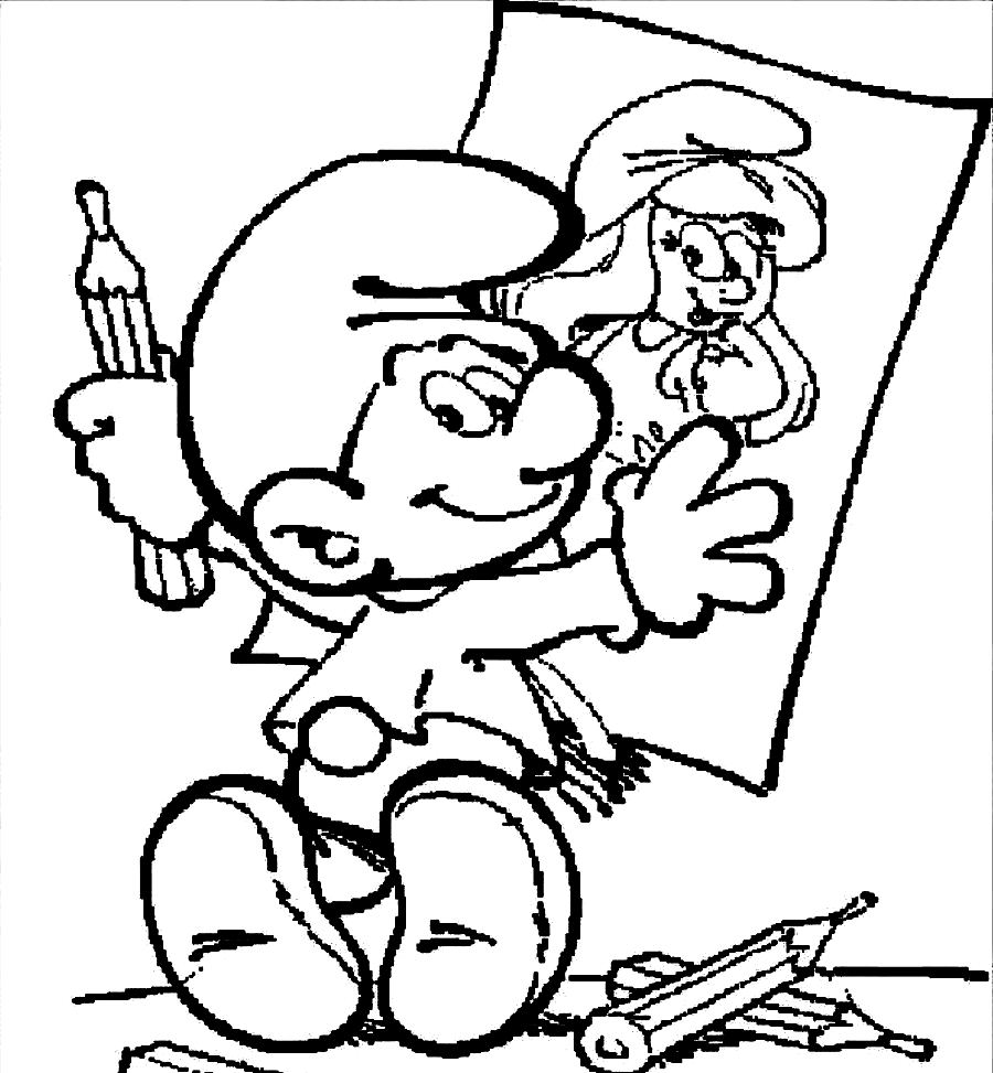 smurfs coloring pages free - photo #40