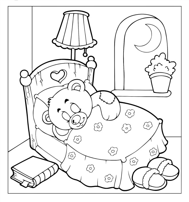 bed time coloring pages - photo #28