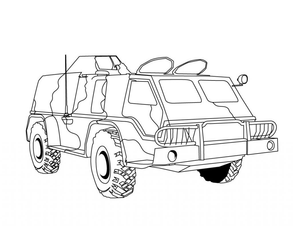 army coloring truck printable