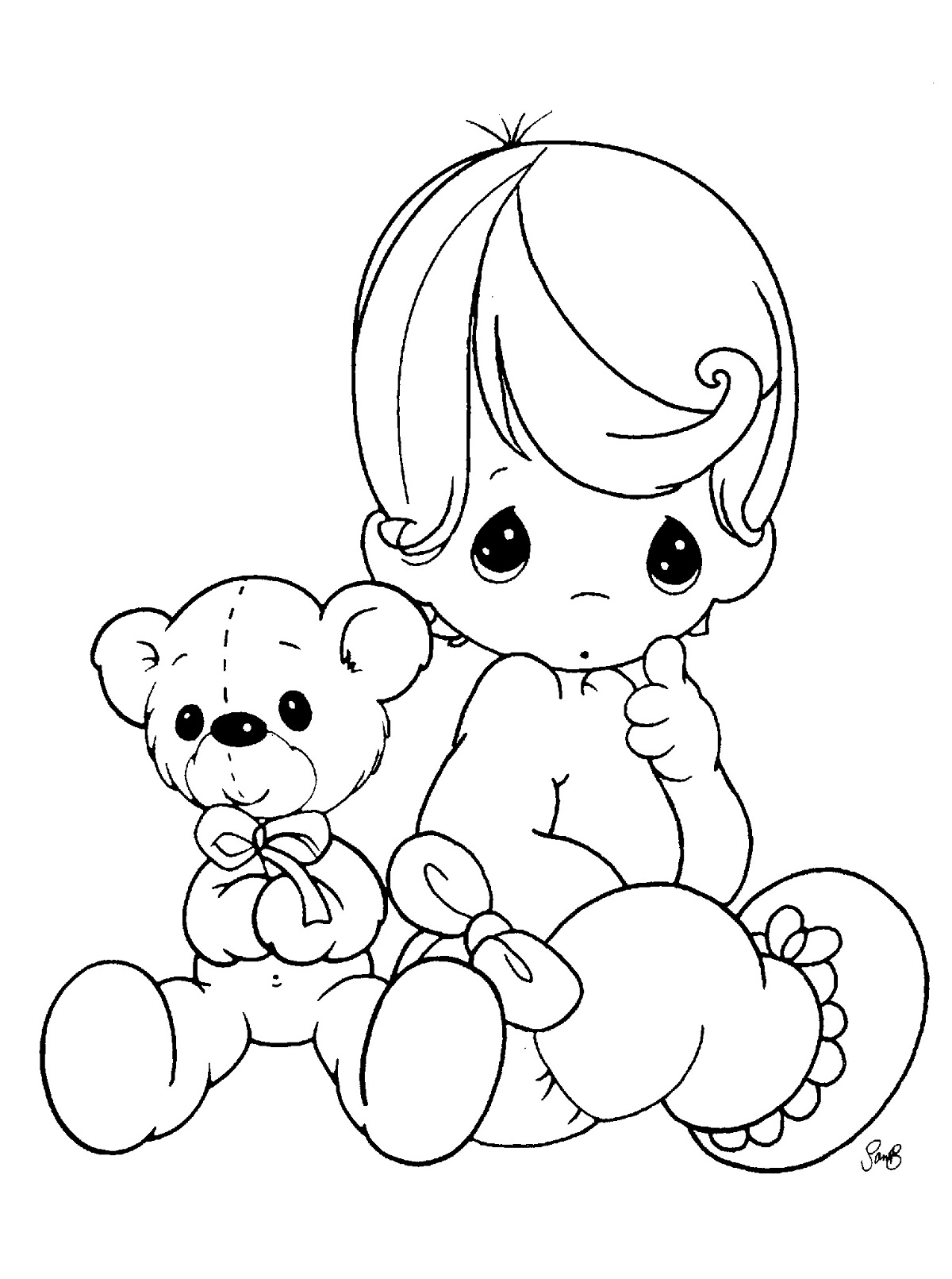 baby girl teddy bear coloring pages - photo #38