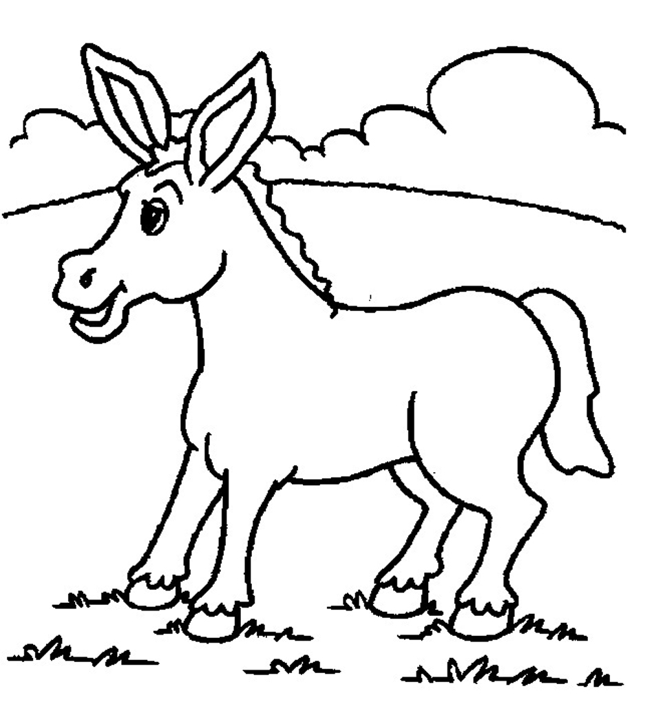 d is for donkey coloring pages - photo #10