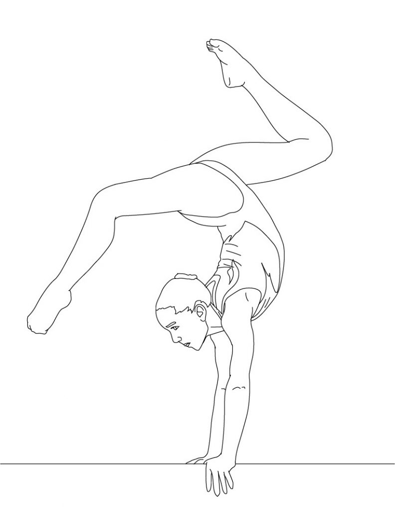 Gymnastic Coloring Pages 792x1024 